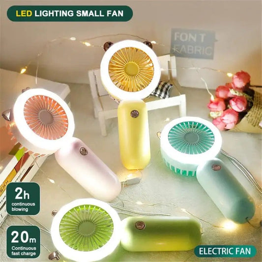 2IN1 CUTE MINI FAN + LED LIGHT